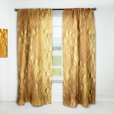 Designart 'Moods Yellow XXIII' Floral Curtain Panel