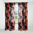 thumbnail image 1 of Designart "Moody Ember Twilight I" Floral Coral Curtain 1 Panel, 1 of 6