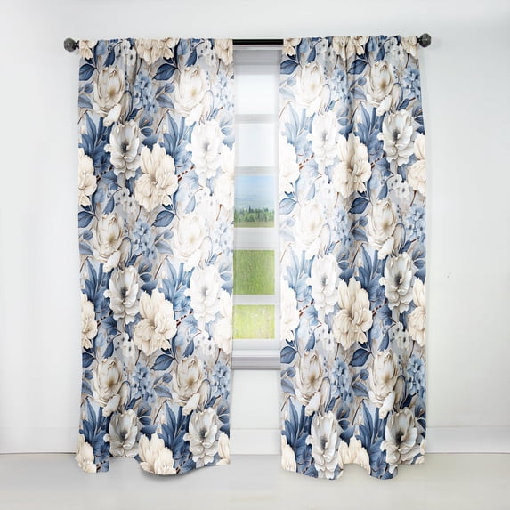 Designart "Moody Ethereal Shadows I" Botanical Traditional Curtain, Floral Single Panel