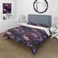 thumbnail image 1 of Designart "Moody Gothic Botanicals" Purple Floral Bedding Covert Set - Cottage Bed Set With 1 Sham, 1 of 5