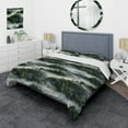 thumbnail image 1 of Designart "Moody Misty Forest I" Green Abstract Bedding Covert Set - Modern & Contemporary Bed Set With 1 Sham, 1 of 5
