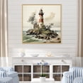 thumbnail image 1 of Designart "Moody Scenery Of The Lighthouse" Lighthouses Floater Framed Wall Art Prints, 1 of 5