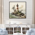 thumbnail image 1 of Designart "Moody Scenery Of The Lighthouse" Lighthouses Floater Framed Wall Art Prints, 1 of 5