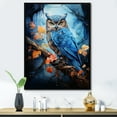 thumbnail image 1 of Designart "Moonlight Realm Of Blue Owls" Animals Owl Floater Framed Wall Art Prints, 1 of 5