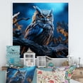 thumbnail image 1 of Designart "Moonlight Realm Of Blue Owls IV" Animals Owl Floater Framed Wall Decor, 1 of 5