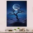 thumbnail image 1 of Designart "Moonlit Desert Tree I" Landscapes Canvas Wall Art - Global Blue Desert Bedroom Canvas Wall Art, 1 of 6