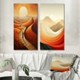 thumbnail image 1 of Designart "Moonlit Dunes Path through Eternal Sands" Desert Wall Art Set Of 2 - Global Red Wall Decor Set Of 2, 1 of 6