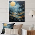 thumbnail image 1 of Designart "Moonlit Mirage in Gold and Blue on Uranus I" Abstract Metal Wall Art, 1 of 1