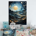 thumbnail image 1 of Designart "Moonlit Mirage in Gold and Blue on Uranus II" Abstract Metal Art Print, 1 of 1