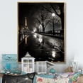 thumbnail image 1 of Designart "Moonlit Night in Paris I" Cityscapes Floater Framed Wall Art Living Room, 1 of 7
