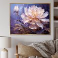 thumbnail image 1 of Designart "Moonlit Peony Magic" Flowers Floater Framed Canvas Art Print, 1 of 5