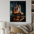 thumbnail image 1 of Designart "Moonlit Rendezvous Space Shuttle wall art II" Space Shuttle Floater Framed Canvas Art Print, 1 of 7