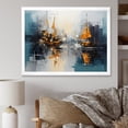 thumbnail image 1 of Designart "Moonlit Sailboat Collage Horizon Dreams I" Transportation Framed Wall Art Decor - Modern Yellow Boat Sailing Hallway Framed Wall Art Decor, 1 of 6