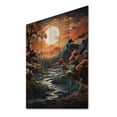 thumbnail image 1 of Designart "Moonlit Serenity Papercut Sunset I" Landscape & Nature Print on Natural Pine Wood, 1 of 5