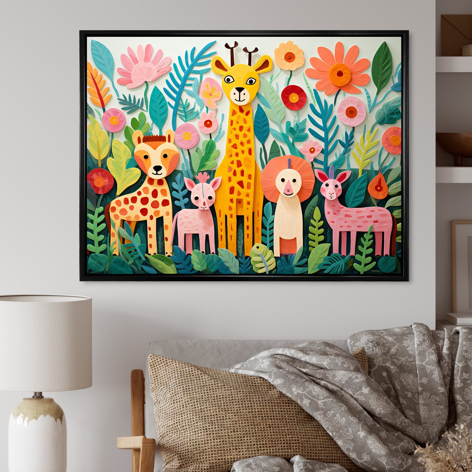 Designart "Moonlit Serenity in Child's Nursery I" People Framed Wall