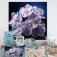 thumbnail image 1 of Designart "Moonlit Whispers Of Blue Orchids" Orchids Floater Framed Wall Art Living Room, 1 of 5