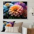 thumbnail image 1 of Designart "Moonlit Zinnias I" Zinnias Floater Framed Canvas Art Print, 1 of 5