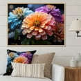thumbnail image 1 of Designart "Moonlit Zinnias I" Zinnias Floater Framed Canvas Art Print, 1 of 5