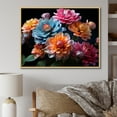 thumbnail image 1 of Designart "Moonlit Zinnias" Zinnias Floater Framed Wall Decor, 1 of 1