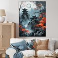 thumbnail image 1 of Designart "Moonset And Japonese Maple Tree V" Japon Landscape Canvas Wall Art, 1 of 5