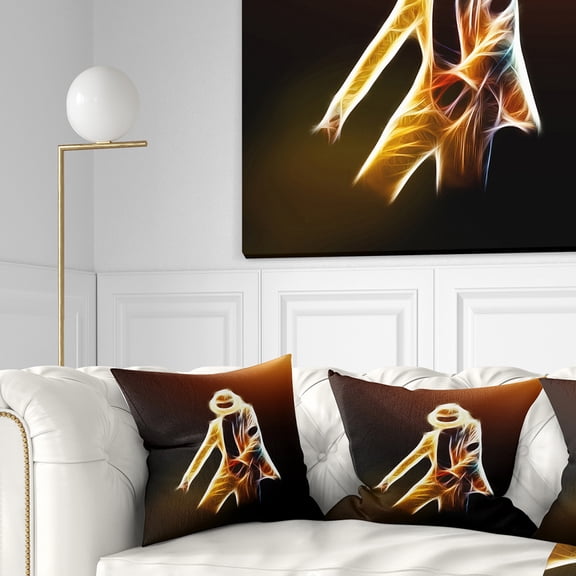Designart Moonwalker in Dance Style - Modern Portrait Throw Pillow - 18x18