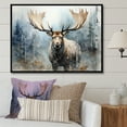 thumbnail image 1 of Designart "Moose Majesty In The Forest" Moose Floater Framed Canvas Wall Art, 1 of 5