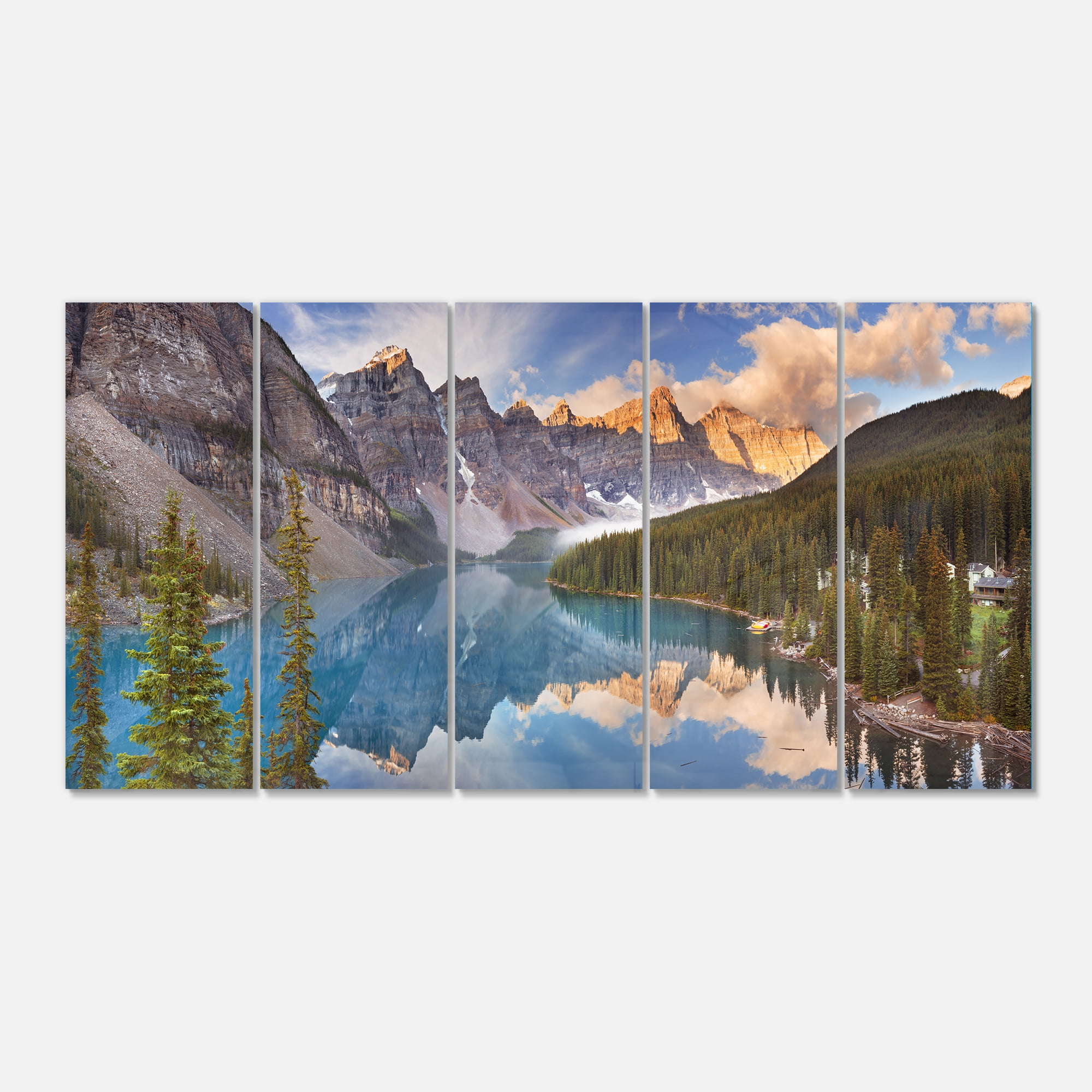 Designart 'Moraine Lake in Banff Park Canada ' Multipanel Landscape Metal Wall Art