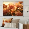 thumbnail image 1 of Designart "Morning Blossoms: Chrysanthemum Field At Sunrise" Chrysanthemums Floater Framed Wall Art Prints, 1 of 5