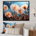 thumbnail image 1 of Designart "Morning Dance Blue Dandelion II" Floral Floater Framed Wall Art Print, 1 of 7