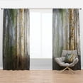 thumbnail image 1 of Designart 'Morning Forest Panoramic View' Landscape Curtain Panel, 1 of 4