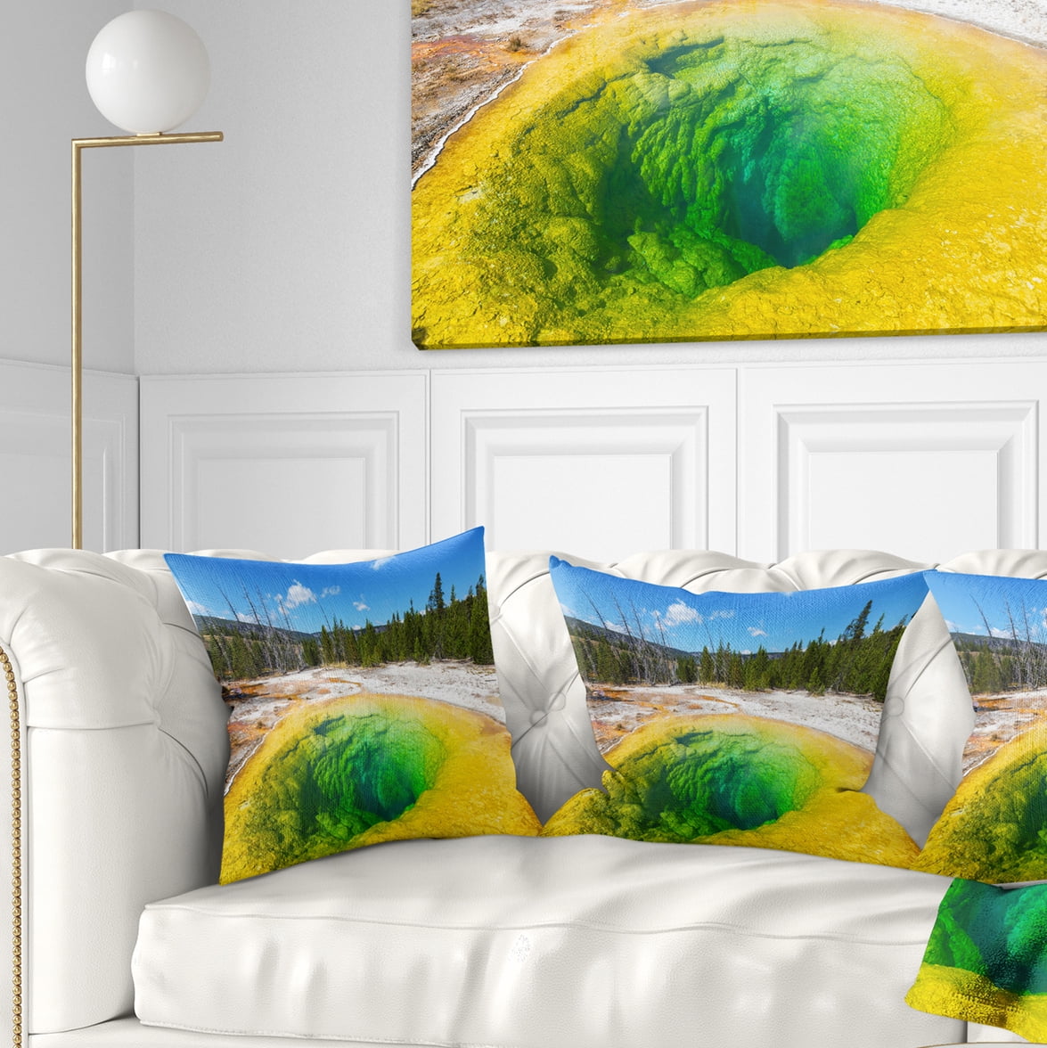 Designart Morning Glory Pool Close up - Landscape Photography Throw Pillow - 16x16