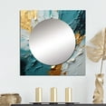 thumbnail image 1 of Designart "Morning Glory Sunlight Over Breaking Waves Abstract" Abstract Painting Square Mirror Wall Decor Modern - Large Gold Square Bathroom Mirror - Square Printed Wall Mirror Art, 1 of 5