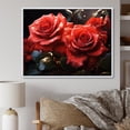 thumbnail image 1 of Designart "Morning Gloss Red and Black Roses" Floral Floater Framed Wall Decor, 1 of 7