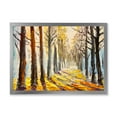 thumbnail image 1 of Designart 'Morning Glow Through The Autumn Trees' Lake House Framed Art Print, 1 of 4