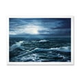 thumbnail image 1 of Designart 'Morning Glow Through The Ocean Waves' Nautical & Coastal Framed Art Print, 1 of 4