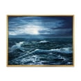 thumbnail image 1 of Designart 'Morning Glow Through The Ocean Waves' Nautical & Coastal Framed Canvas Wall Art Print, 1 of 5