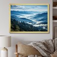 thumbnail image 1 of Designart "Morning Majesty Blue Vistas I" Landscapes Framed Wall Art Decor - Country Blue Mountains Entryway Framed Wall Art Print, 1 of 6