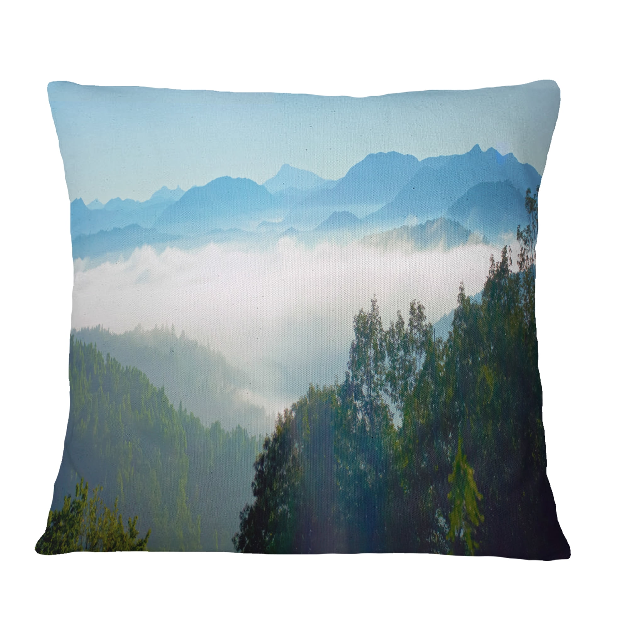 Designart Morning in Blue Ridge Parkway - Landscape Printed Throw Pillow - 16x16