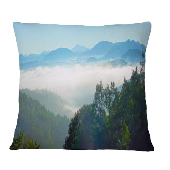 Designart Morning in Blue Ridge Parkway - Landscape Printed Throw Pillow - 16x16