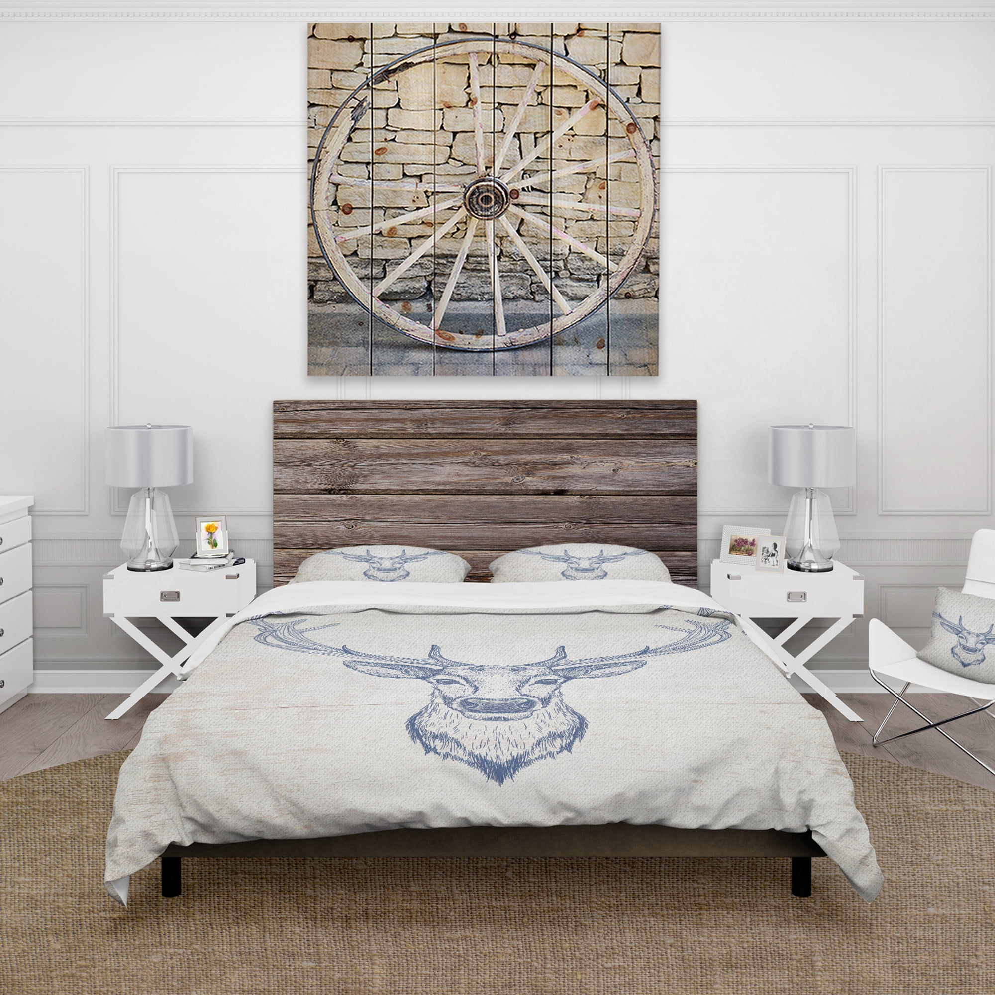 Designart 'Moroccan Orange Tiles Collage IV' Farmhouse Duvet Cover Set