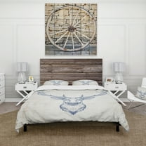 Designart 'Moroccan Orange Tiles Collage IV' Farmhouse Duvet Cover Set