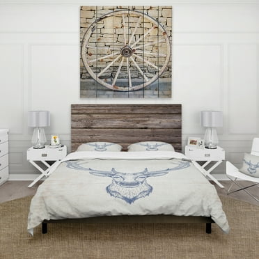 Designart 'Moroccan Orange Tiles Collage IV' Farmhouse Duvet Cover Set