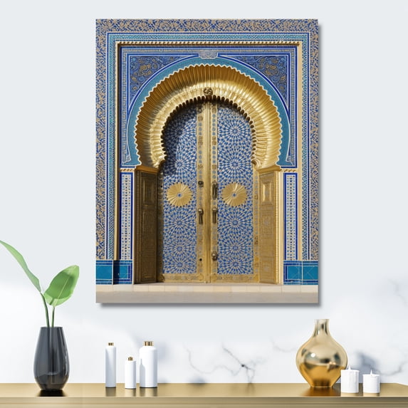 Designart "Morroco palace door II" Farm Door and Windows Metal Wall Decor