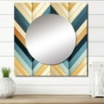 thumbnail image 1 of Designart "Mosaic Chevron Merge" 0 Square Mirror Wall Decor Glam - Large Gray Square Bathroom Mirror - Square Printed Wall Mirror Art, 1 of 5