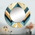 thumbnail image 1 of Designart "Mosaic Chevron Merge" Chevron Rund Mirror For Wall Decor - Large Gray Round Printed Mirror -Glam Round Living Room Mirror - 36" x 36", 1 of 6