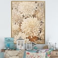 thumbnail image 1 of Designart "Mosaic Of Serenity: Pure White Chrysanthemums" Chrysanthemums Floater Framed Wall Decor, 1 of 5