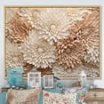 thumbnail image 1 of Designart "Mosaic Of Serenity: Pure White Chrysanthemums III" Chrysanthemums Floater Framed Wall Art Living Room, 1 of 5