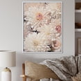 thumbnail image 1 of Designart "Mosaic Of Serenity: Pure White Chrysanthemums IV" Chrysanthemums Floater Framed Canvas Wall Art, 1 of 5