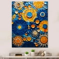 thumbnail image 1 of Designart "Mosaic Tiles in Yellow and Blue II" Geometric Canvas Wall Art - Bohemian Blue Boho Mosaic Entryway Wall Art Print, 1 of 6