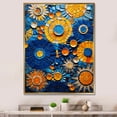 thumbnail image 1 of Designart "Mosaic Tiles in Yellow and Blue II" Geometric Framed Wall Art - Bohemian Blue Boho Mosaic Hallway Framed Wall Art Decor, 1 of 6